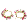 Glass Hoop Earrings EJEW-TA00589-02-4