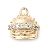 Brass Micro Pave Cubic Zirconia Charms KK-P337-03A-G-2