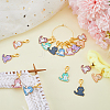 16Pcs 8 Style Cat Shape Alloy Enamel Pendant Locking Stitch Markers HJEW-SC00031-4