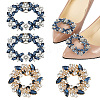 AHADERMAKER 4Pcs 2 Styles Flower Brass Rhinestone Shoe Decorations AJEW-GA0006-94B-1