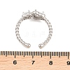 Brass Micro Pave Cubic Zirconia Cuff Open Rings for Women RJEW-C153-04P-7