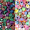 400Pcs 2 Colors Spray Painted Acrylic European Beads SACR-PA0001-28-1