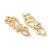 Brass Micro Pave Clear Cubic Zirconia Connector Charms CU-CBA4579-01G-A-3