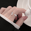 Brass Micro Pave Cubic Zirconia Cuff Open Rings for Women FS-WG471DC-02-1
