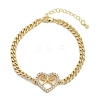 Brass Micro Pave Clear Cubic Zirconia Link Bracelets BJEW-M050-05G-01-4