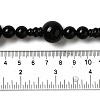 Natural Black Agate 3-Hole Guru Bead Strands G-K149-53-4