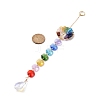Natural & Synthetic Mixed Gemstone Tree with Glass Window Hanging Suncatchers HJEW-JM00853-02-3