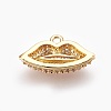 Brass Micro Pave Cubic Zirconia Pendants ZIRC-F089-06G-2