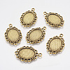 Tibetan Style Pendant Cabochon Settings TIBE-A19753-AG-LF-1