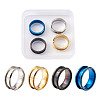 316L Titanium Steel Grooved Finger Ring Settings FIND-TA0001-13-12