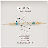 Natural stone constellation bracelet with 12 zodiac signs X-NR2952-9-1