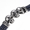 Men's Braided Leather Cord Bracelets BJEW-H559-18-3