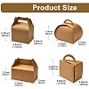 40Pcs 4 Styles Kraft Paper Hand-held Cake Box CON-CJ0001-21-2