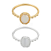 2Pcs 2 Colors Brass & Cat's Eye Finger Rings for Women RJEW-GO0001-24-1