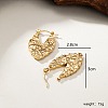 304 Stainless Steel Textured Leaf Hoop Earrings for Women DP2797-1-4