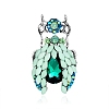 Alloy Emerald Rhinestone Insect Brooch PW-WG853DD-01-1