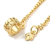 Rack Plating Alloy Leaf European Beads with Safety Chains FIND-B034-27G-2
