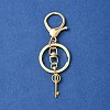 304 Stainless Steel Initial Letter Key Charm Keychains KEYC-YW00004-04-2
