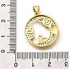 Rack Plating Brass Micro Pave Cubic Zirconia Pendants KK-L226-050G-01-3