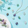 18Pcs 9 Styles Natural Green Aventurine & Amethyst & Rose Quartz Connector Charms PALLOY-HY00037-4
