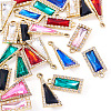 120Pcs 12 Colors Zinc Alloy Glass Pendants ALRI-TA0001-35-2