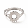 Non-Tarnish 304 Stainless Steel Sunflower Adjustable Ring for Women RJEW-B027-17P-2