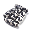 Tibetan Style Double Tiger dZi Beads X-TDZI-D008-10-2