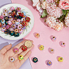90Pcs 15 Colors Polyester & Plastic Paillette European Beads FIND-PH0029-13-3
