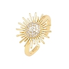 Sun Brass Micro Pave Cubic Zirconia Cuff Open Rings for Women CU-CBA0A21-05G-4