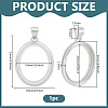 1Pc 925 Sterling Silver Pendants Cabochon Settings STER-BC0002-40-2