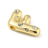 Brass Micro Pave Clear Cubic Zirconia Pendants KK-E093-04G-F-2
