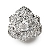 Brass Micro Pave Clear Cubic Zirconia Slide Charms CU-CBA4292-01P-1
