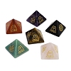 6Pcs Natural Obsidian & Red Jasper & Amethyst & Tiger Eye & Rose Quartz & Green Aventurine Orgonite Pyramid Display Decorations G-C186-04-2