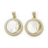 Brass Micro Pave Cubic Zirconia Pendants KK-G485-17B-G-1