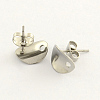 Non-Tarnish 304 Stainless Steel Oval Stud Earring Findings STAS-R063-39-1