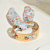 Hammered Floral Fabric Iron Cuff Bangles for Women FS-WG41D7B-05-1