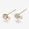 Brass Stud Earring Findings X-KK-S348-119-1