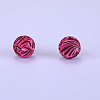 Printed Round Silicone Focal Beads SI-JX0056A-180-1