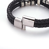 Retro Braided Leather Cord Bracelets BJEW-L642-39-4