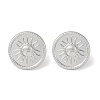 304 Stainless Steel Flat Round with Sun Stud Earrings X-EJEW-D281-24S-1