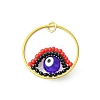 3Pcs Glass Seed Beaded Evil Eye Pendants PALLOY-MZ00532-2