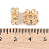 Brass Micro Pave Clear Cubic Zirconia Beads KK-R219-23G-2