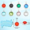 Unicraftale 48Pcs 8 Colors Electroplated Natural Quartz Stainless Steel Faceted Flower Charms STAS-UN0056-90-3