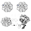 4Pcs 1-Hole Alloy & Glass Buttons FIND-FG0004-59P-1