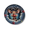 Printed Flat Round Christmas Themed Acrylic Pendants OACR-L018-05B-1