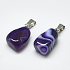 Natural Banded Agate/Striped Agate Pendants G-T122-20C-2