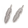 Tibetan Style Alloy Feather Big Pendants LS-TIBEP-A12720-AS-RS-2