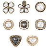 8Pcs 8 Styles Alloy & Glass & ABS Plastic Imitation Pearl Shoe Buckle Clips AJEW-CP0006-84-1
