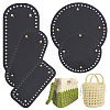   5Pcs 5 Style Flat Round PU Leather Knitting Crochet Bags Nail Bottom Shaper Pad DIY-PH0009-52-1