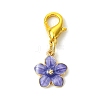 10Pcs 5 Styles Flower Alloy Enamel Pendant Decorations HJEW-JM02751-3